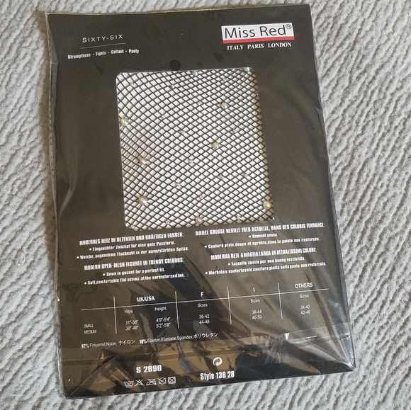 Miss Red Jeweled open fishnet hosiery - Picture 2 of 5